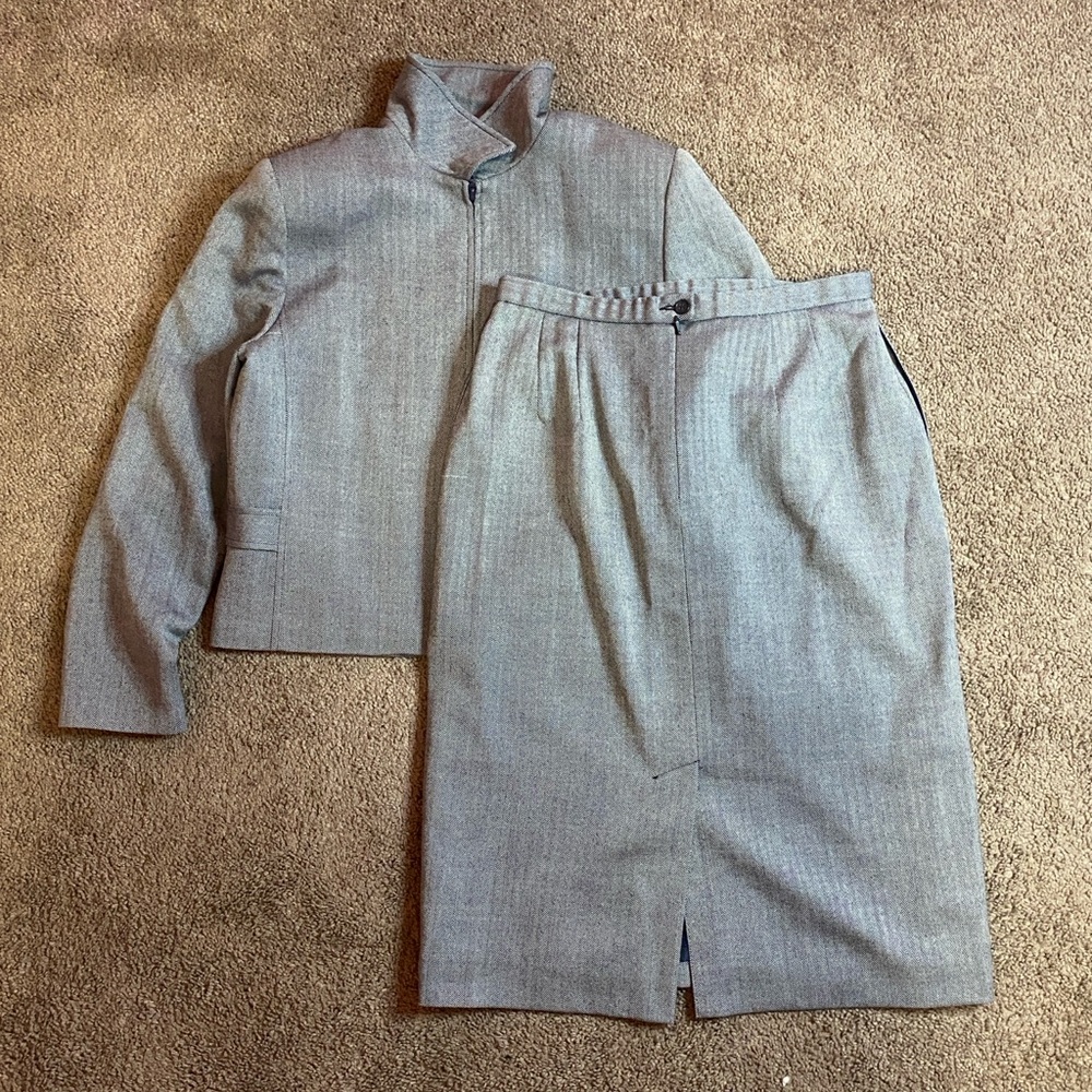 Pendleton Virgin wool grey Skirt Suit set